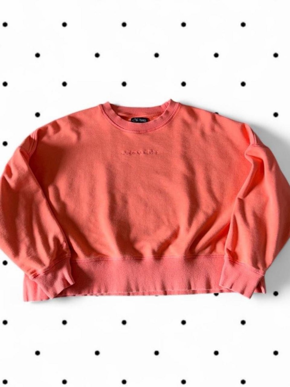 Coral Crewneck Sweatshirt - Embroidered Logo
